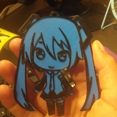 Móc khóa Hatsune Miku in 2 màu (đổi màu)