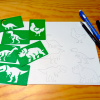 Thẻ Stencil Khủng Long Dino Stencil Cards - Thumbnail 1