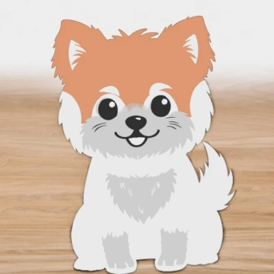 Trang trí tường 2D hình chó độc đáo