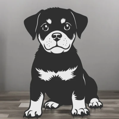 Trang trí tường 2D hình chó độc đáo