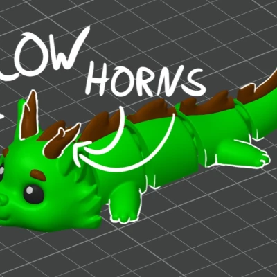 Rồng Rừng - Móc Khóa Nhân Vật Khớp Nối (Sừng Thấp)