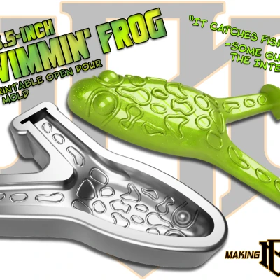 Khuôn Mồi Ếch Bơi "Open Pour" 3.5 inch