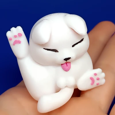 Mèo Liếm Banh - Tượng 3D Độc Đáo