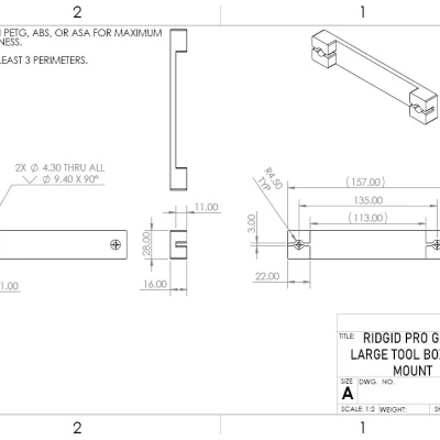 Giá đỡ hai bên cho Hộp dụng cụ lớn Ridgid Pro Gear