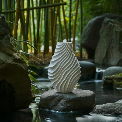 Chậu Hoa Sóng Zen - Hòa Quyện Thiên Nhiên và Thiết Kế Tinh Tế