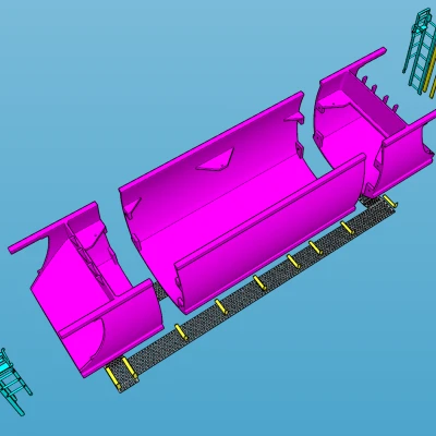 Toa xe 2 khoang cho đường sắt vườn tỉ lệ 1:29
