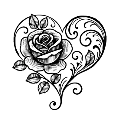 Khuôn In 3D Trái Tim Hoa Hồng Rose Hearts