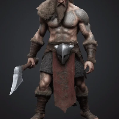 Mô Hình Viking Cổ Đại Cầm Rìu