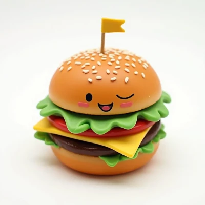 Burger Mặt Cười (Smiley Hamburger) - In 3D Độc Đáo