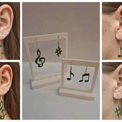 Trang sức âm nhạc: Bộ bông tai ký hiệu nốt nhạc