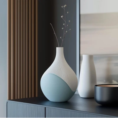 Harmony Vase – Bình hoa decor hai tông màu tối giản, hiện đại