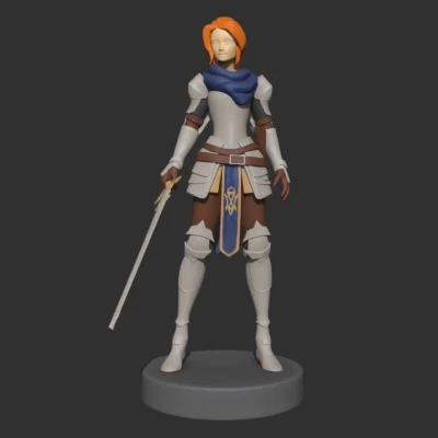 Nữ Hiệp Sĩ – Miniature 3D In Được | Chiến Binh Fantasy cho RPG & Tabletop