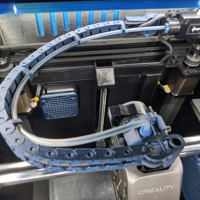 Creality K1: Fix xệ cable chain kèm ống Bowden (Bowden tube)
