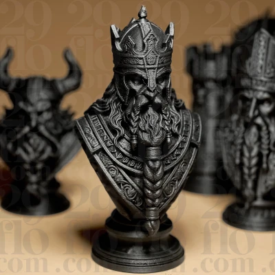 Bộ Quân Cờ Vua Phong Cách Nordic/Viking (Stylized)