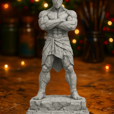 Tượng Vệ Thần Đá Nứt Vỡ – Chiến Binh Huyền Thoại