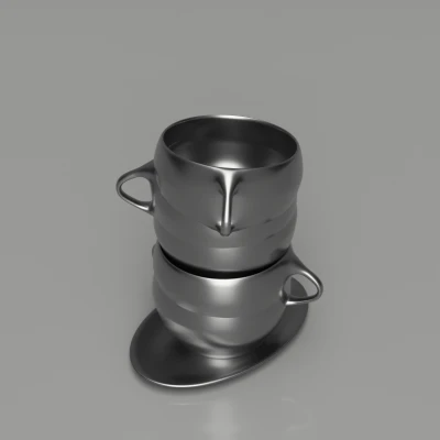 Giá đỡ nến nghệ thuật – Cụm cốc liên kết STL cho in 3D