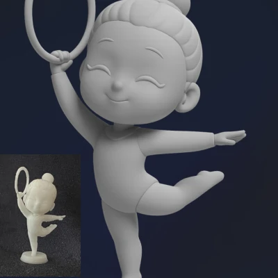 Chibi Gymnast – Figurine 3D dễ thương