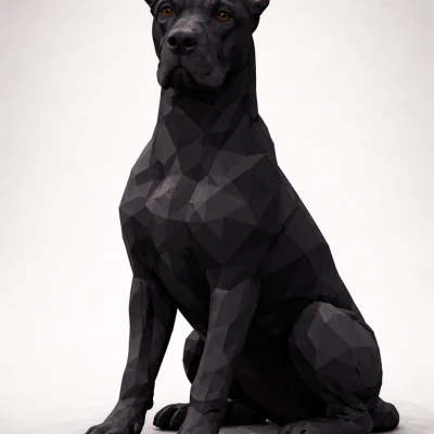Chó Great Dane Low Poly