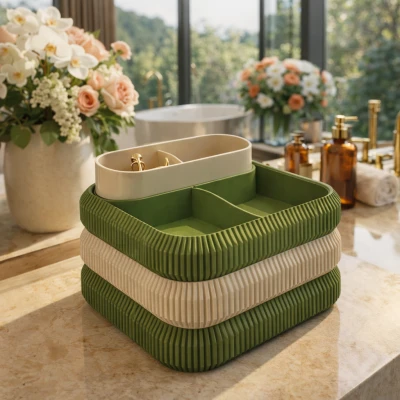 Organizer phòng tắm dạng module – khay xếp chồng