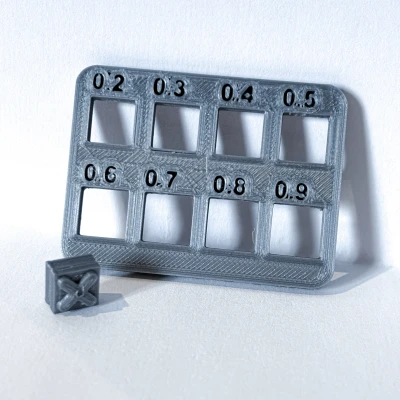 Bài test clearance/tolerance từ 0.2 đến 0.9mm