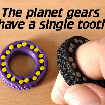 Vòng fidget gear ring bánh răng hành tinh 1 răng (single-tooth planets)
