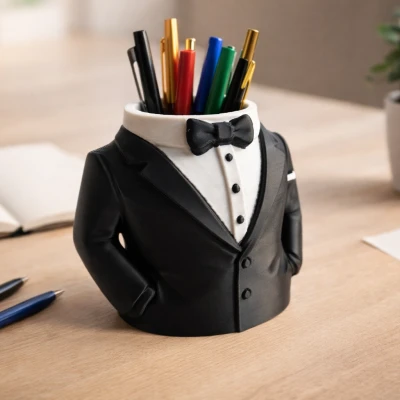 Ống Cắm Bút Tuxedo Thanh Lịch – Desk Organizer – In Multicolor Dễ