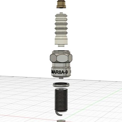 Bugi (spark plug / bougie) LMAR8A-9 kích thước thật