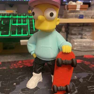 Bart Simpson với ván trượt (noAMS)