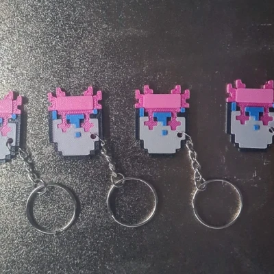 Móc khóa Axolotl (Axolotl Keychain) kiểu Minecraft