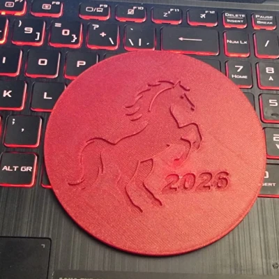 Đế lót ly thủy tinh Ngựa 2026 (2026 Year of the Horse glass coaster)