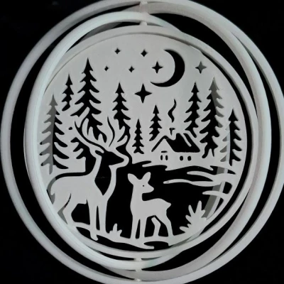 Mới: Winterland Deer Christmas Tree Rotating Ornament 7 (Bản 2025)