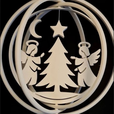 Mới: Angels Christmas Tree Rotating Ornament 2025 edition
