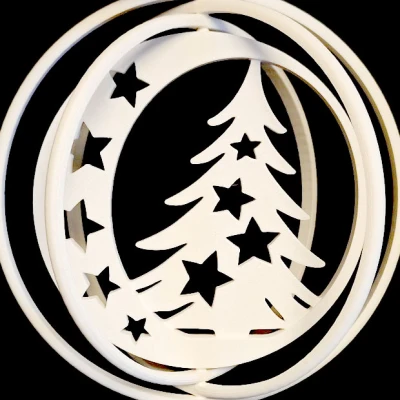 Mẫu NEW Halfmoon Christmas Tree Rotating Ornament phiên bản 2025