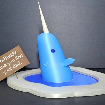 Mr. Narwhal “Bye Buddy” Ice Patch – Mô hình narwhal Giáng Sinh (Elf)