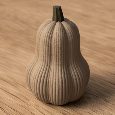 Bí ngô Butternut (Butternut Pumpkin) – decor tối giản bề mặt texture