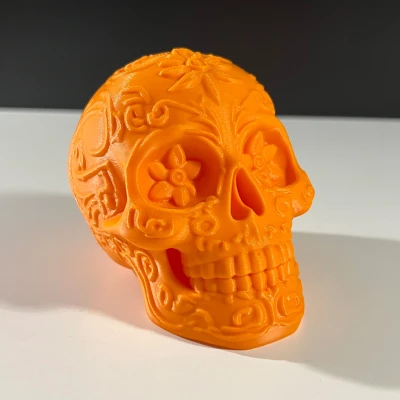 Flower Sugar Skull – Đầu Lâu Trang Trí Chạm Khắc Hoa (90 mm)