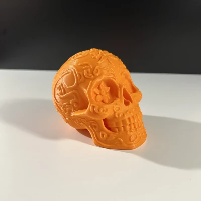 Flower Sugar Skull – Đầu Lâu Trang Trí Chạm Khắc Hoa (90 mm)