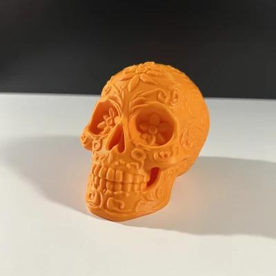 Flower Sugar Skull – Đầu Lâu Trang Trí Chạm Khắc Hoa (90 mm)