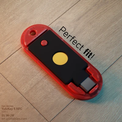 Ốp kiêm móc khóa YubiKey 5C NFC (chỉ USB‑C) kèm file STEP