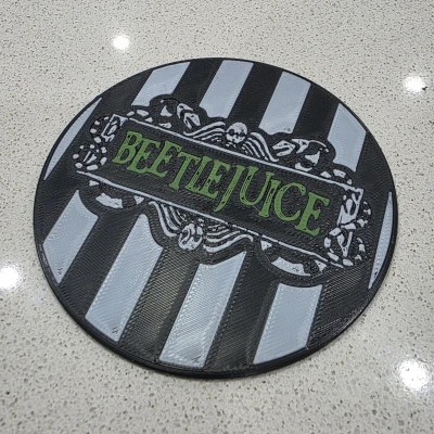 Đế lót ly Beetlejuice có màu (Beetlejuice Coaster with colour)