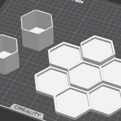 Hộp Lục Giác Có Nắp và Đế Đựng Nhãn Niimbot