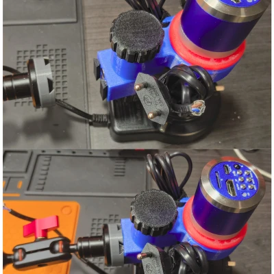 Ngàm giữ kính hiển vi số điều chỉnh được – File remix (Fusion360)