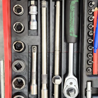 Organizer đựng bộ tuýp (socket) cho xe đẩy dụng cụ