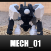MECH_01 – Mô hình mech đồ chơi poseable với Mini Gun & kiếm - Thumbnail 1