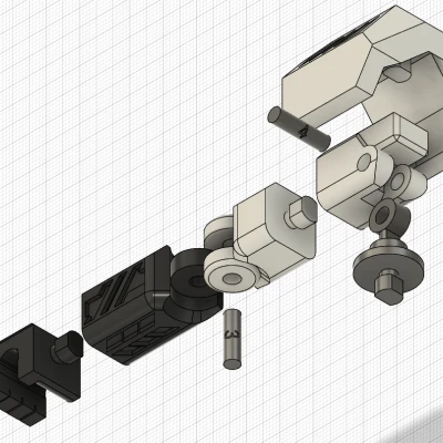 MECH_01 – Mô hình mech đồ chơi poseable với Mini Gun & kiếm