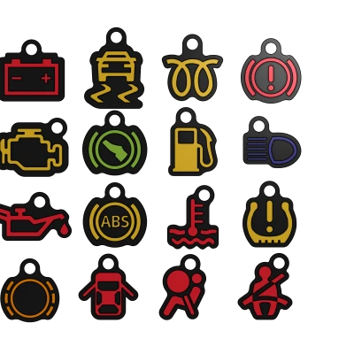 Bộ móc khóa đèn báo táp-lô xe hơi (Car indicator light keychains)