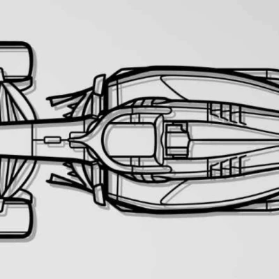 Tranh treo tường silhouette Ferrari SF-24 F1 2024 (nhìn từ trên)