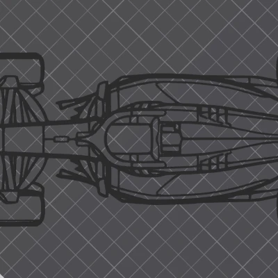 Tranh treo tường silhouette Ferrari SF-24 F1 2024 (nhìn từ trên)