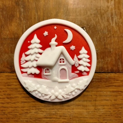 Trang trí Noel hai màu: ngôi nhà