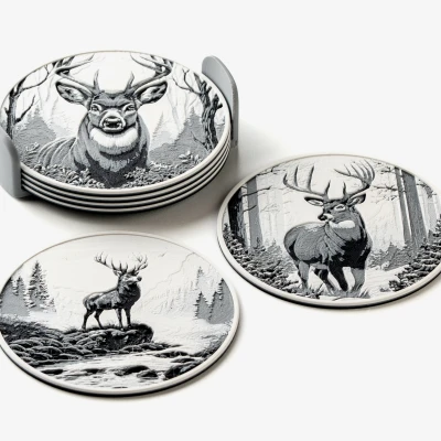 Lót Ly Hươu Mùa Đông (Winter Deer Coasters)